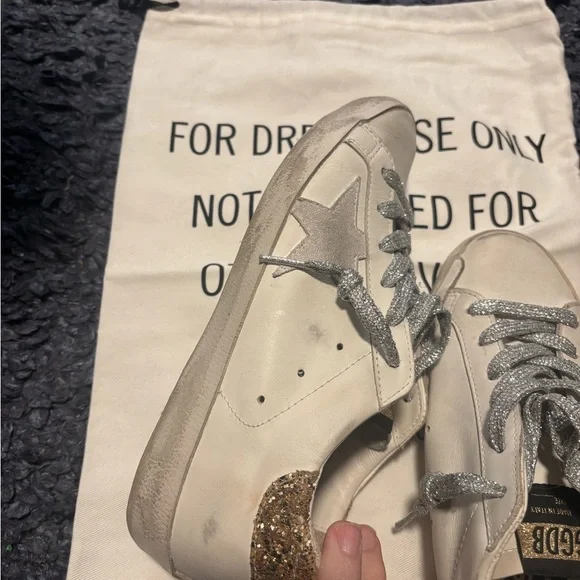 Golden Goose private edition White and Silver Sneakers women size 7 - Picture 4 of 11
